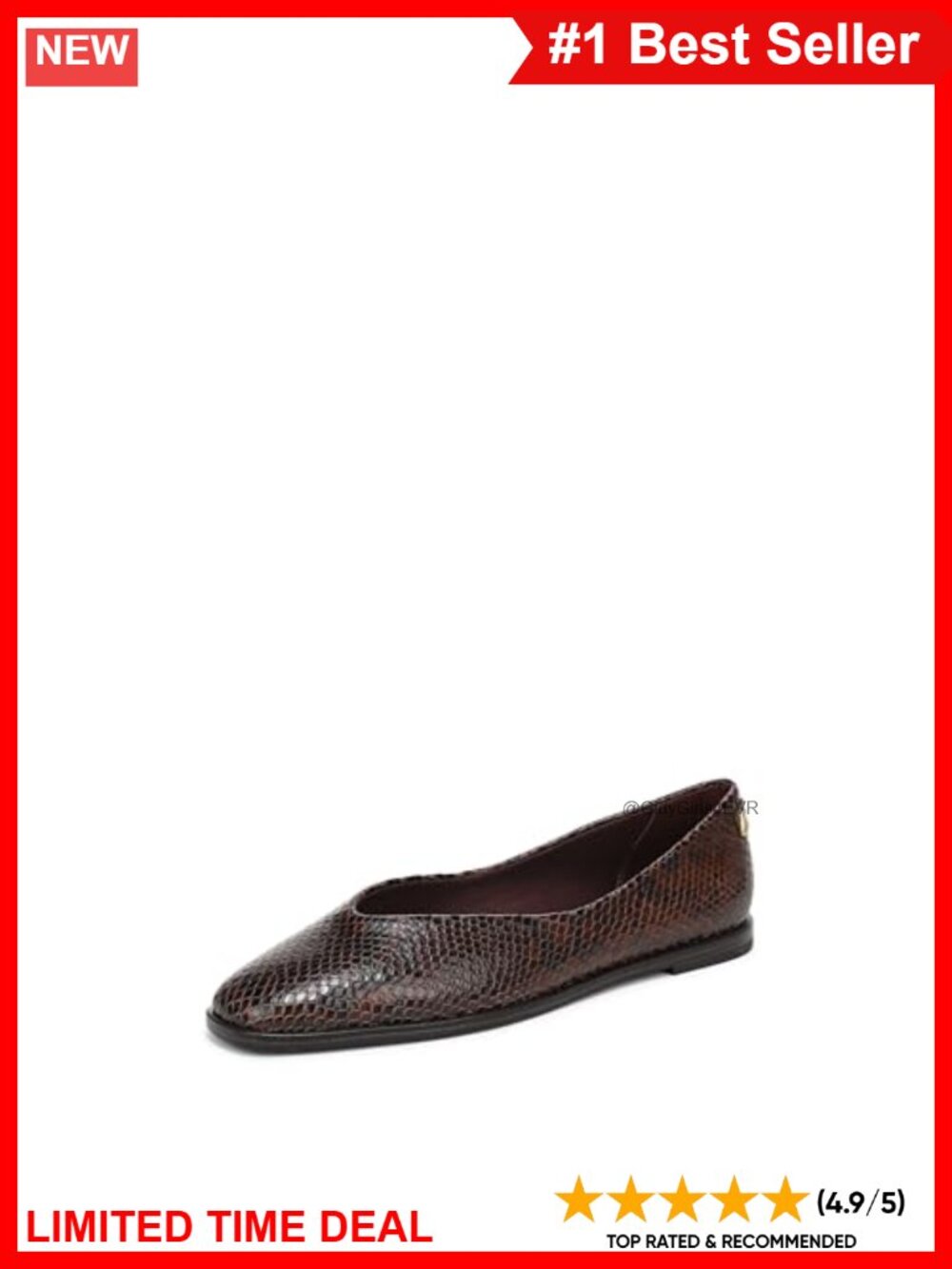 Leather Square Toe Ballet Flats Cushioned Slip-On Shoes